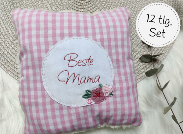 Button Beste Mama / Beste Oma - doodle Stickdatei